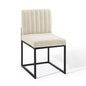 Carriage Channel Tufted Sled Base Upholstered Fabric Dining Chair