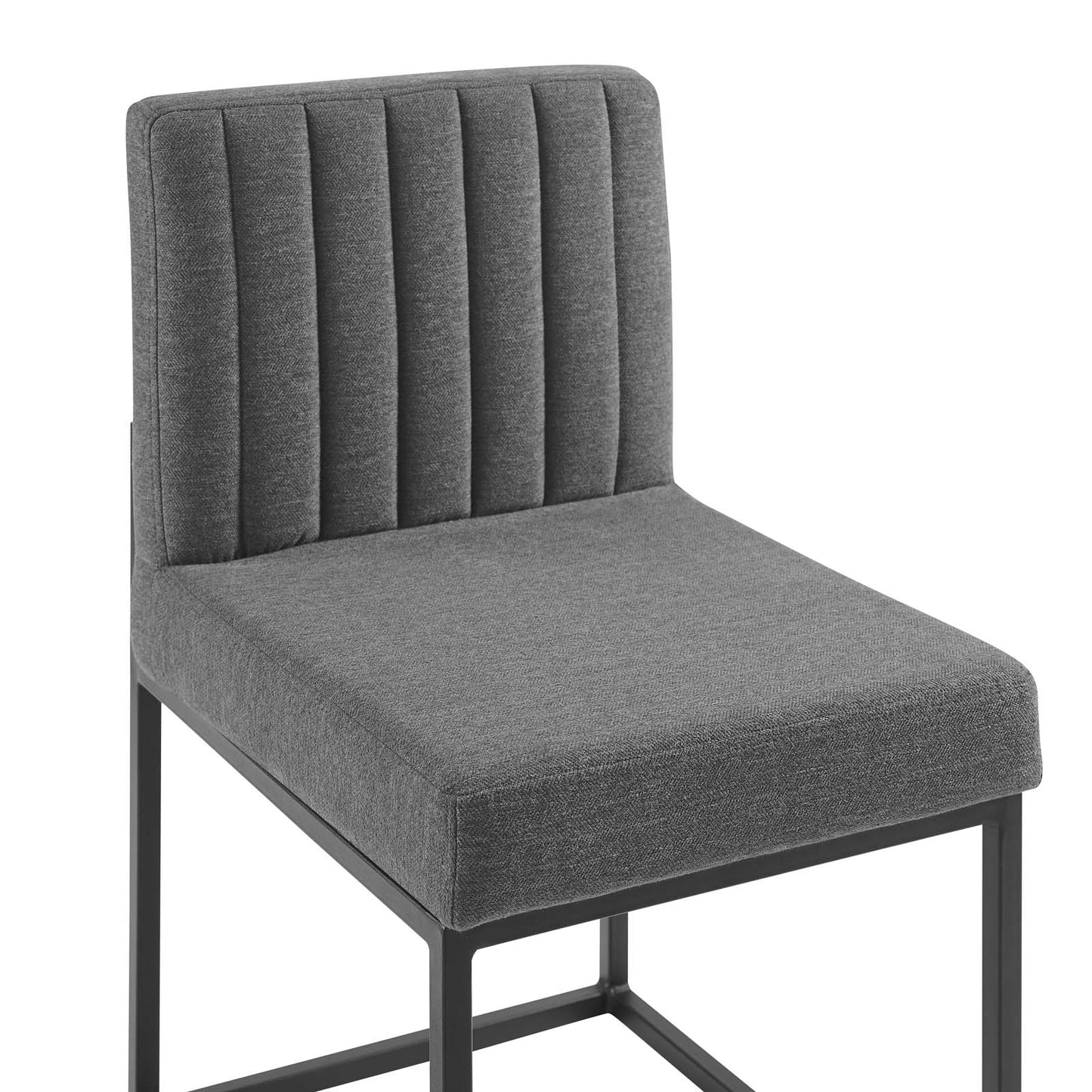 Chaise de salle à manger en tissu capitonné avec piètement en traîneau Carriage Channel par Modway