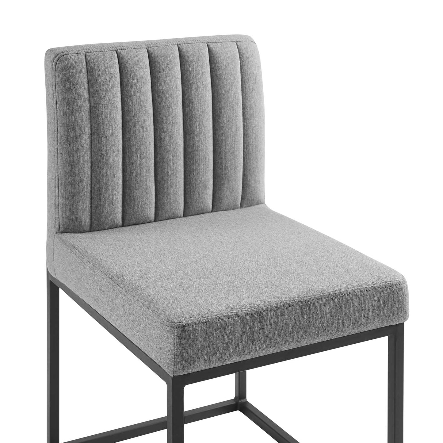 Chaise de salle à manger en tissu capitonné avec piètement en traîneau Carriage Channel par Modway