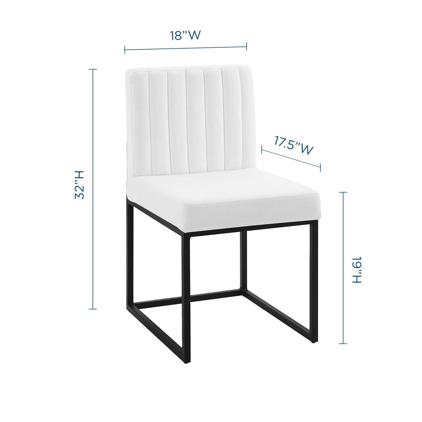 Chaise de salle à manger en tissu capitonné avec piètement en traîneau Carriage Channel par Modway