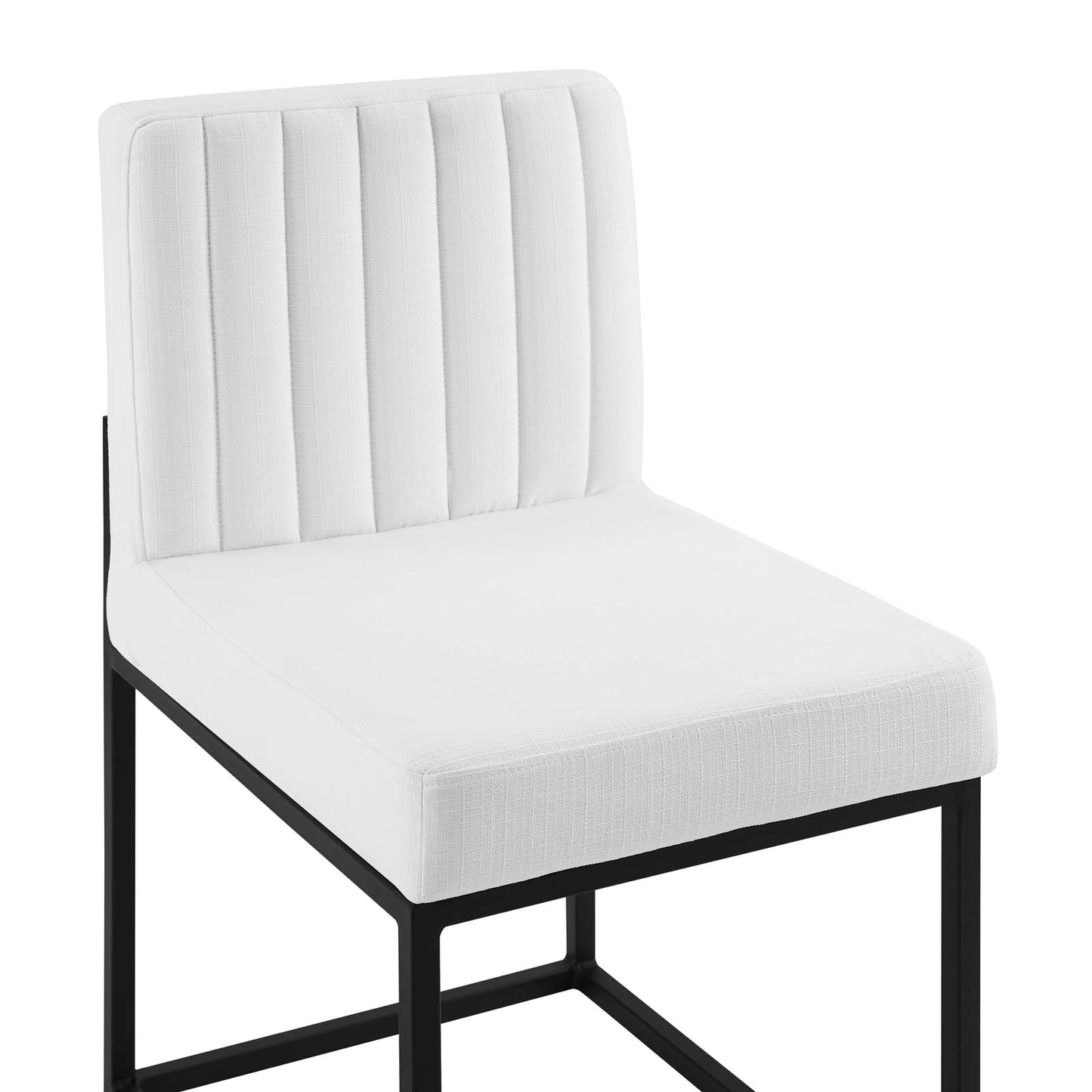 Chaise de salle à manger en tissu capitonné avec piètement en traîneau Carriage Channel par Modway