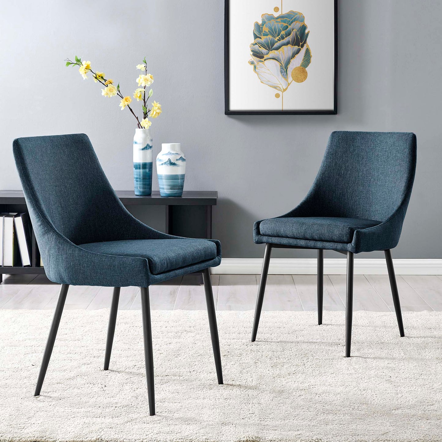 Viscount Upholstered Fabric Dining Chairs Set of 2