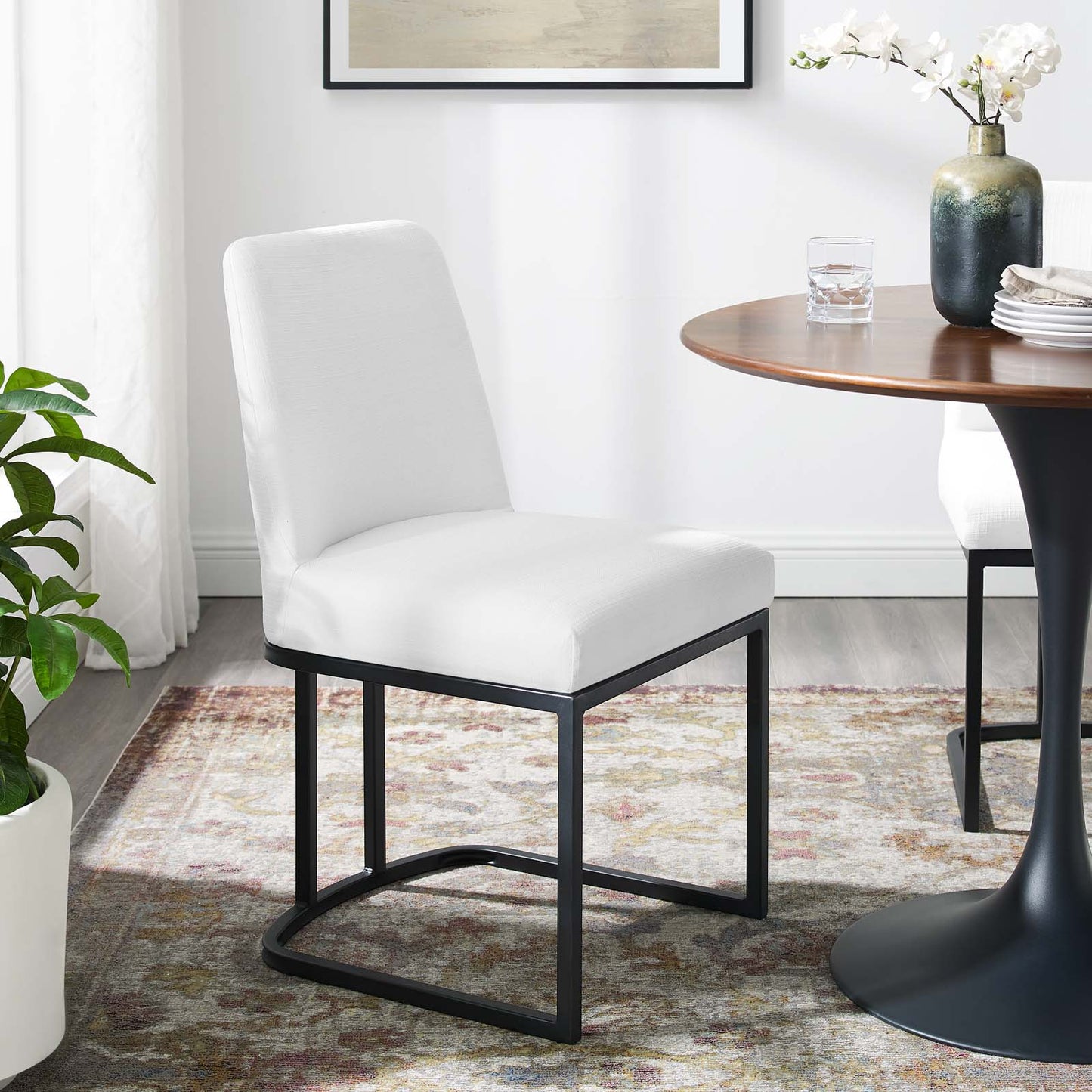 Amplify Sled Base Upholstered Fabric Dining Side Chair