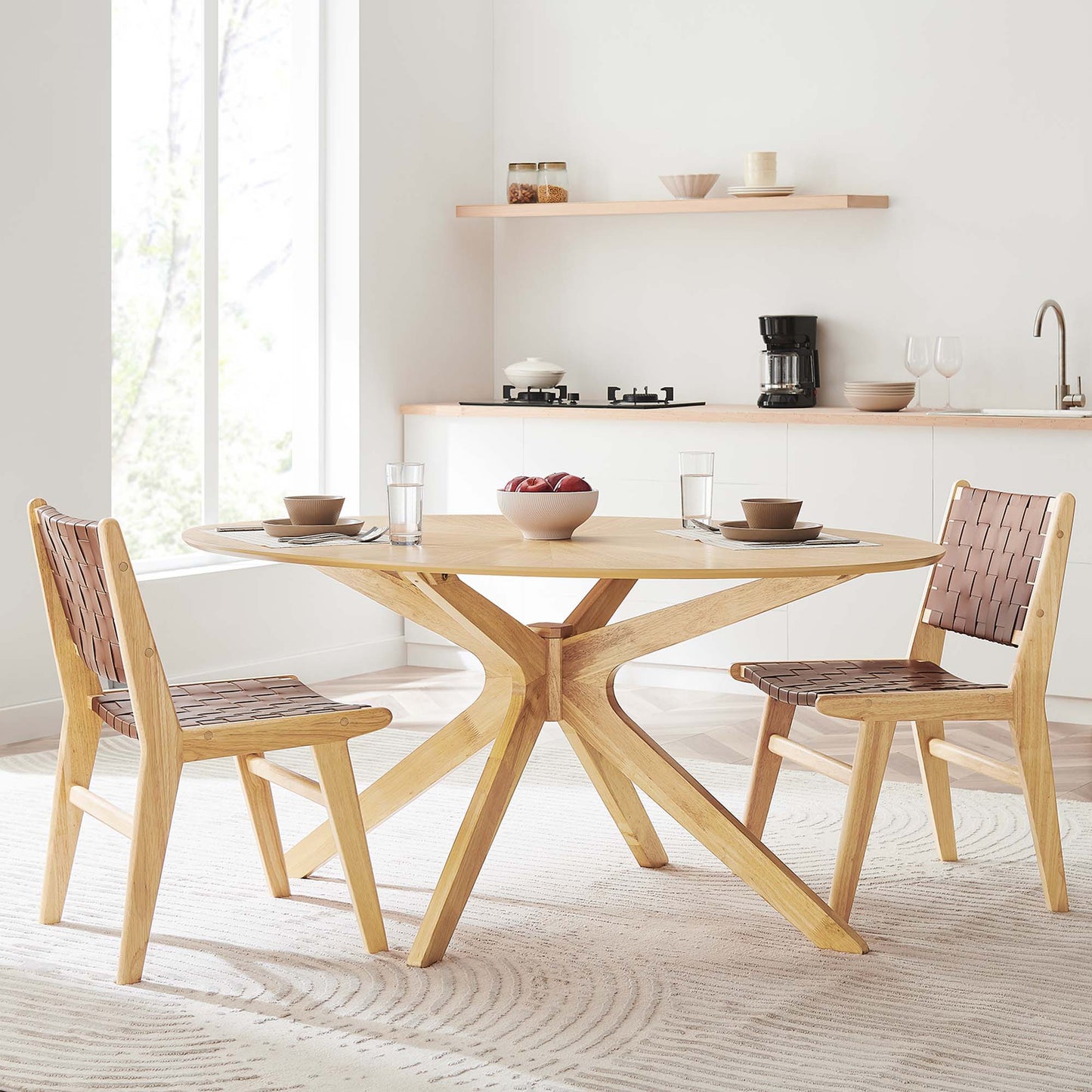 Crossroads 63" Oval Wood Dining Table