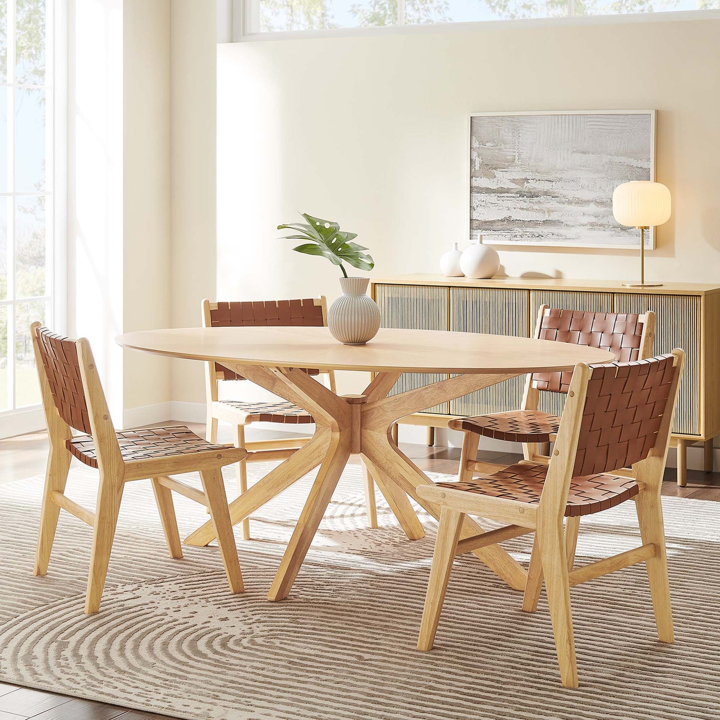 Crossroads 71" Oval Wood Dining Table