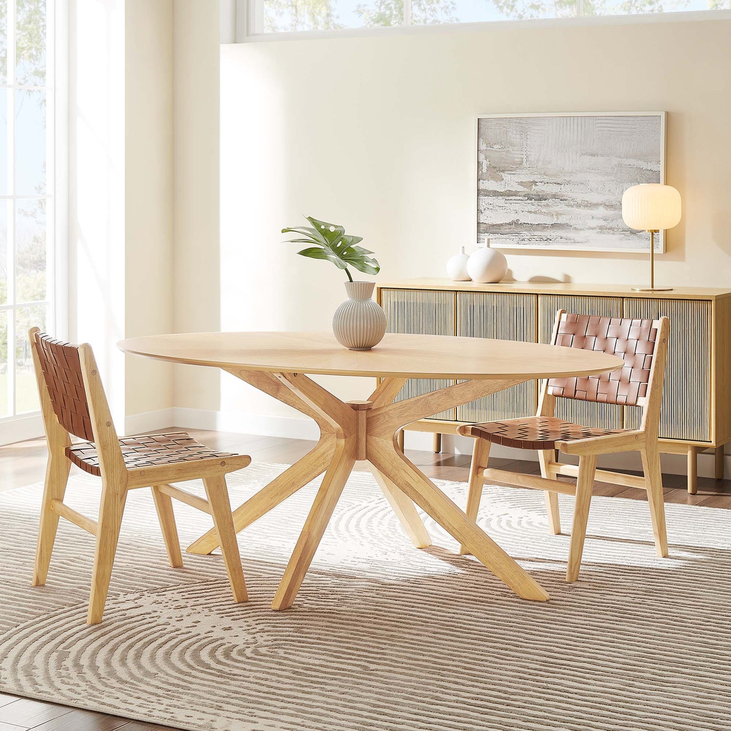 Crossroads 71" Oval Wood Dining Table