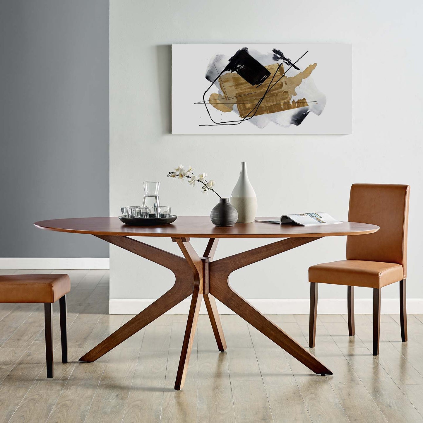 Crossroads 71" Oval Wood Dining Table