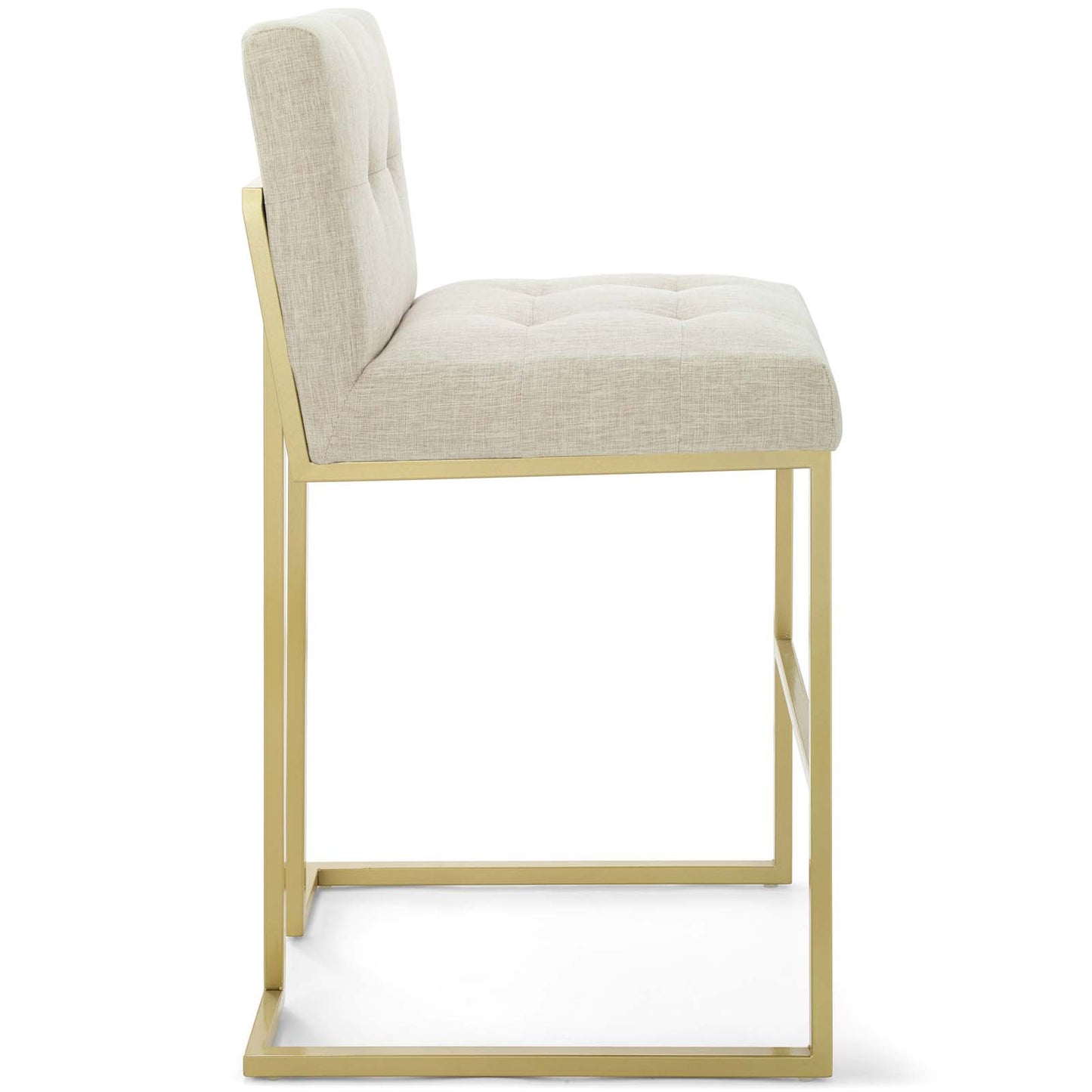 Tabouret de bar rembourré en acier inoxydable doré Privy par Modway