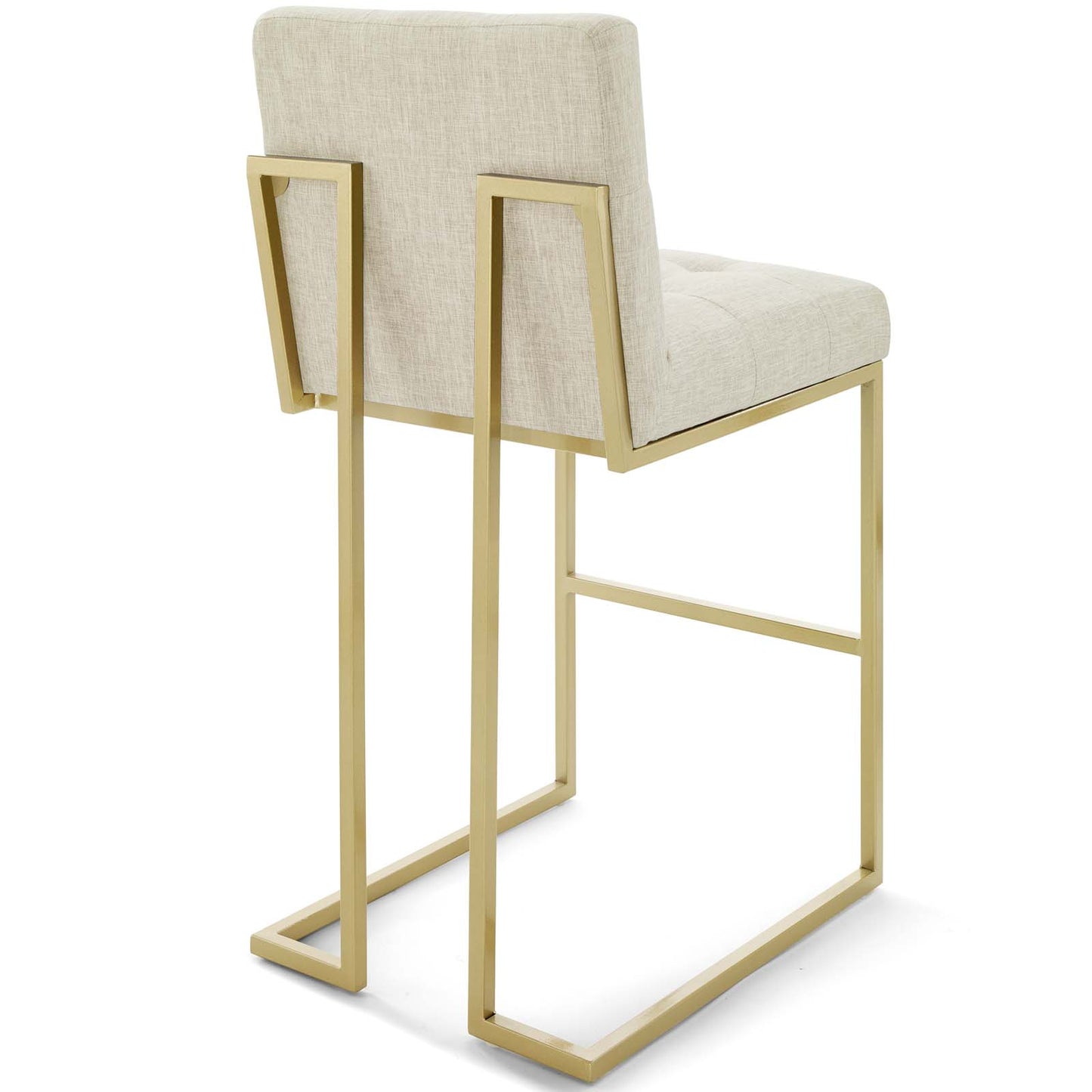 Tabouret de bar rembourré en acier inoxydable doré Privy par Modway