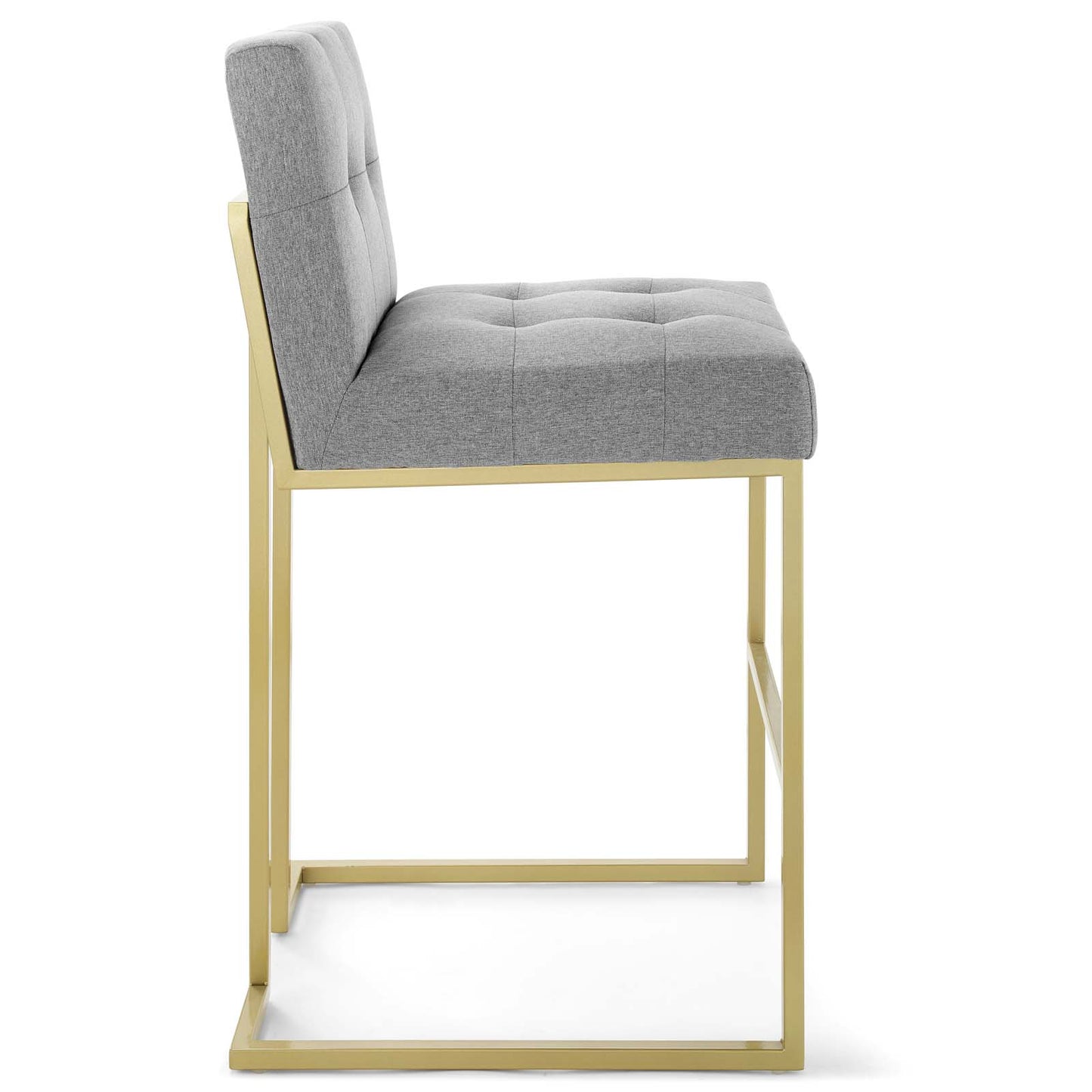 Tabouret de bar rembourré en acier inoxydable doré Privy par Modway