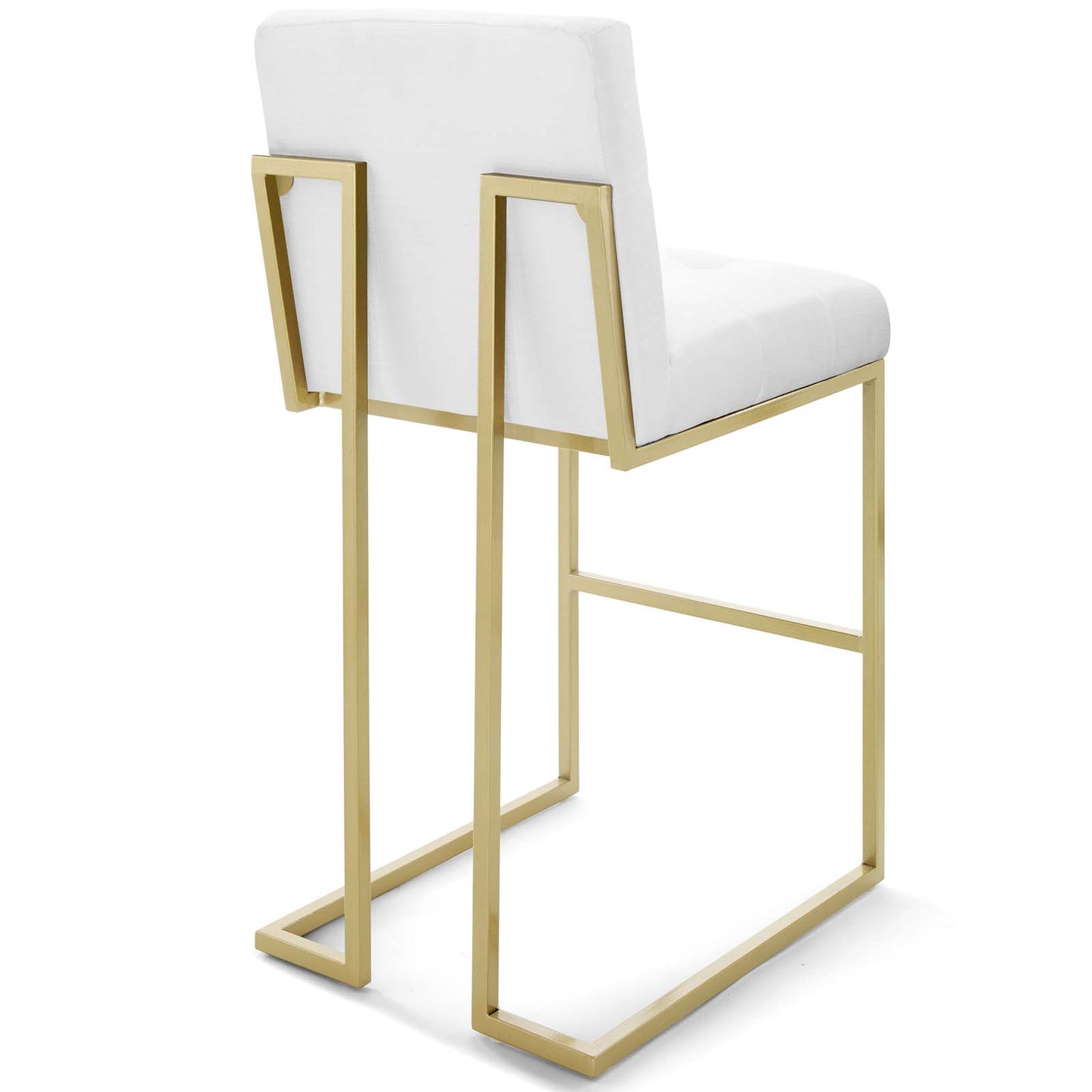 Tabouret de bar rembourré en acier inoxydable doré Privy par Modway