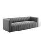 Reflection Channel Tufted Upholstered Fabric Sofa