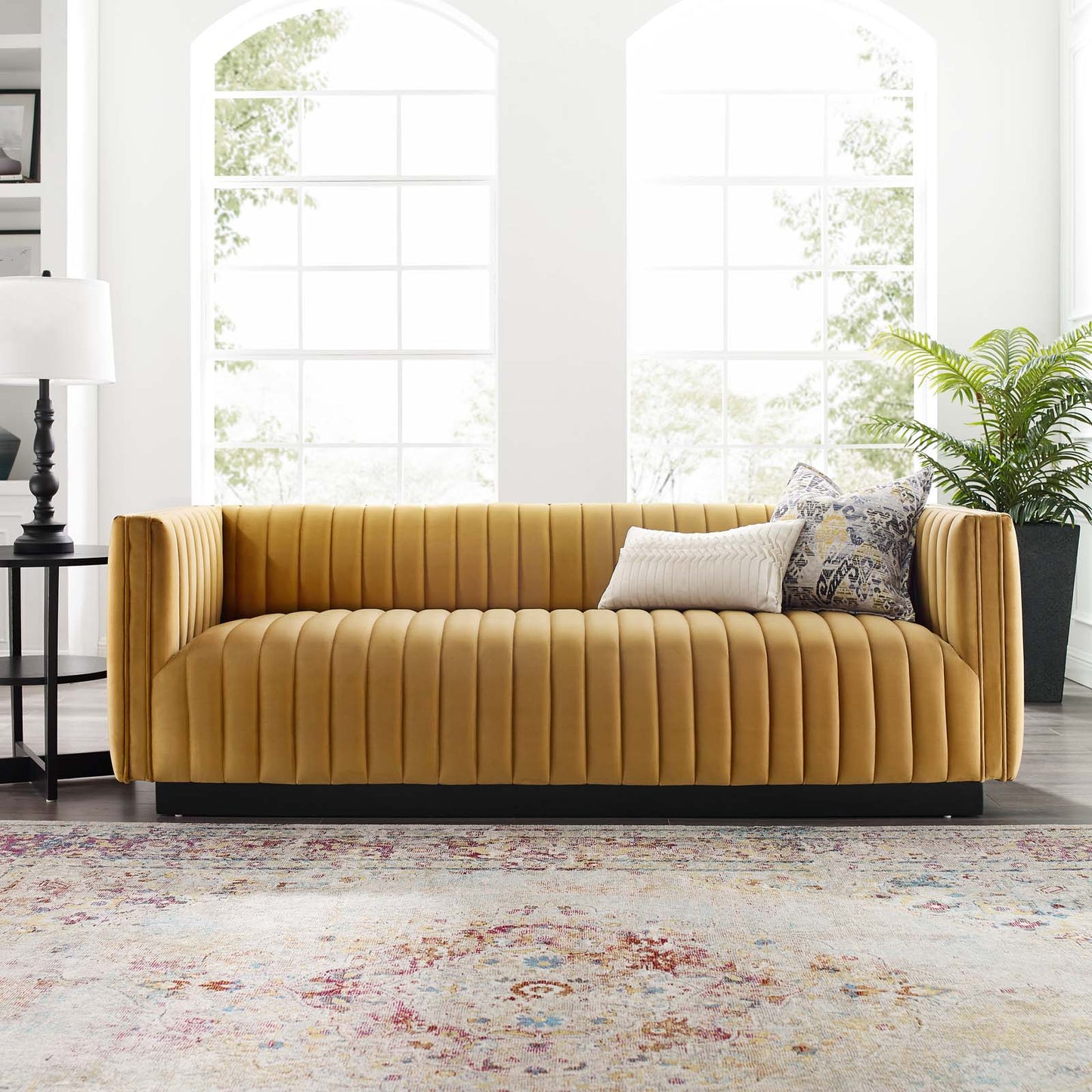 Conjure Channel Tufted Velvet Sofa