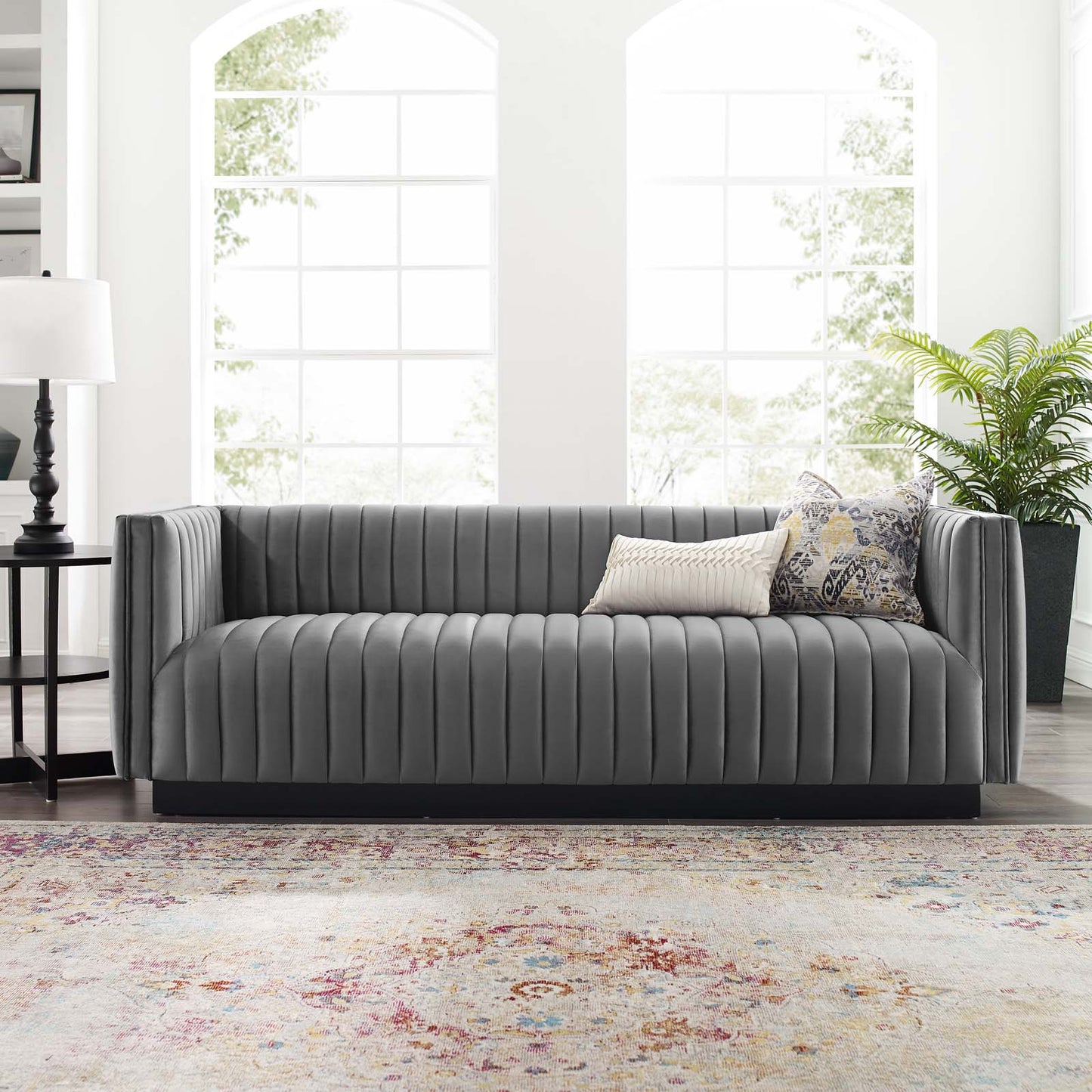 Conjure Channel Tufted Velvet Sofa