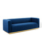 Charisma Channel Tufted Performance Velvet Living Room Sofa