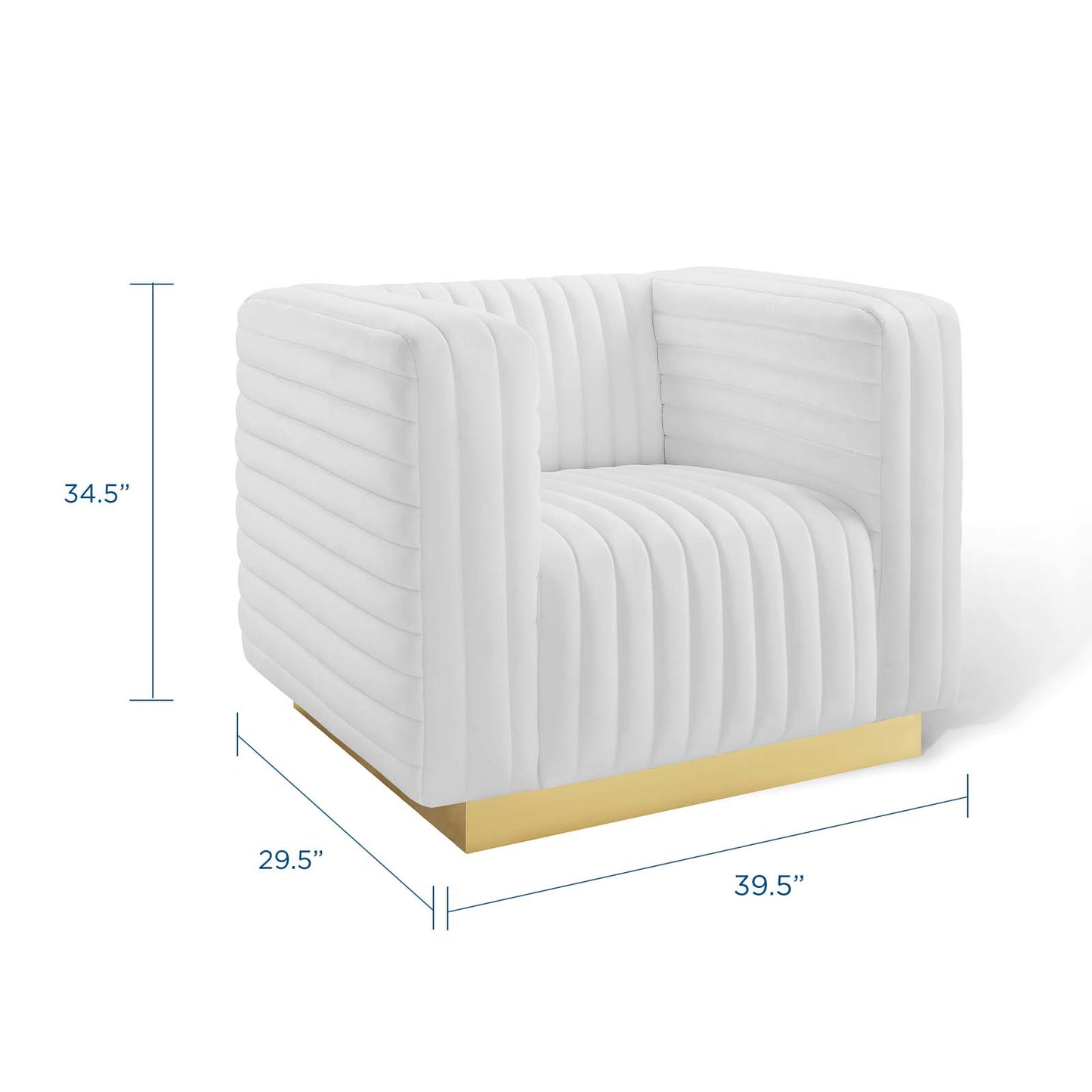 Charisma Channel Tufted Performance Velvet Accent Armchair