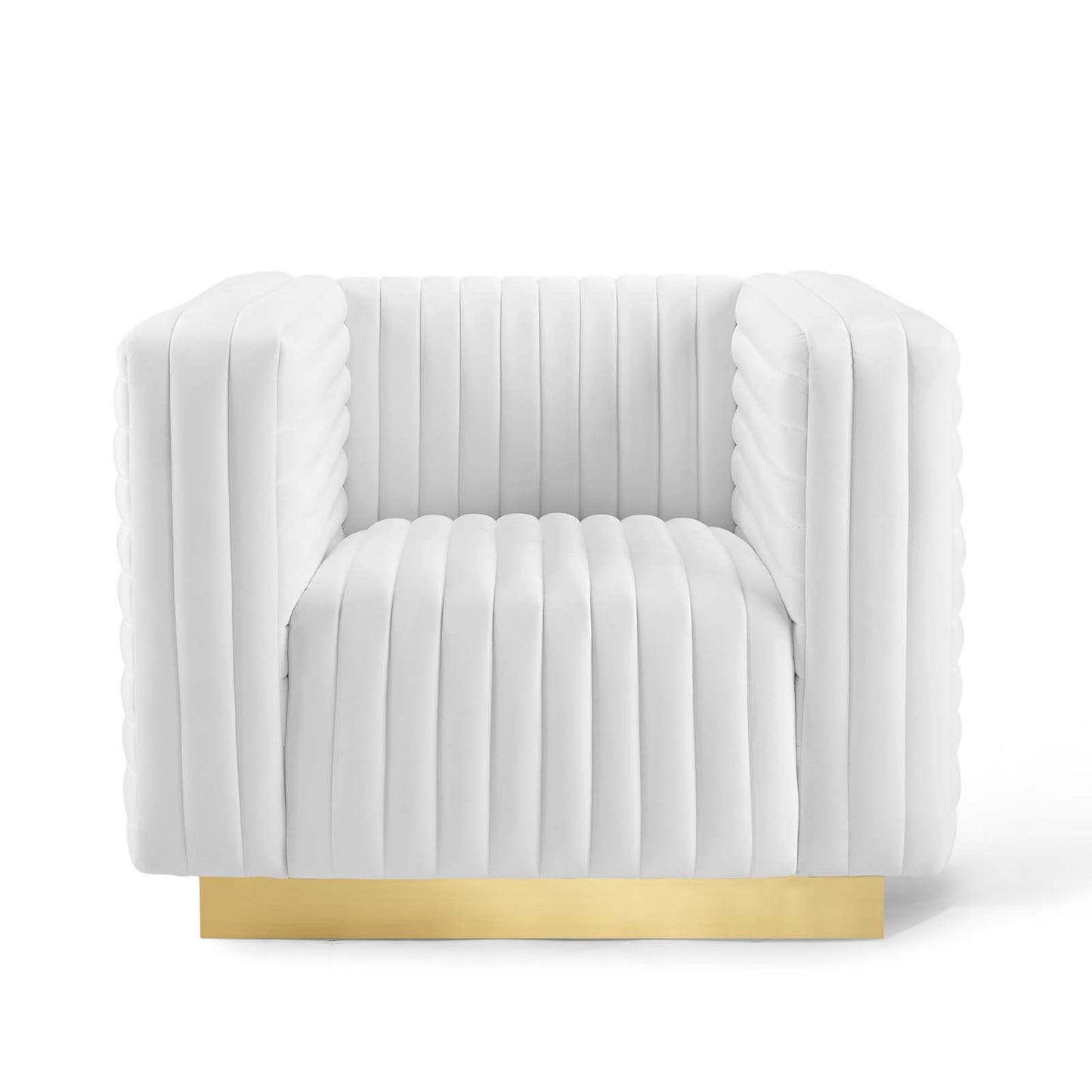 Charisma Channel Tufted Performance Velvet Accent Armchair