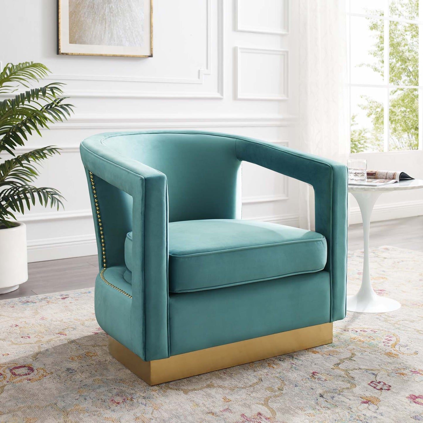 Fauteuil en velours Frolick Performance de Modway