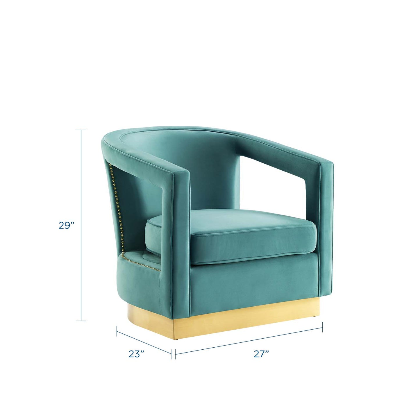 Fauteuil en velours Frolick Performance de Modway