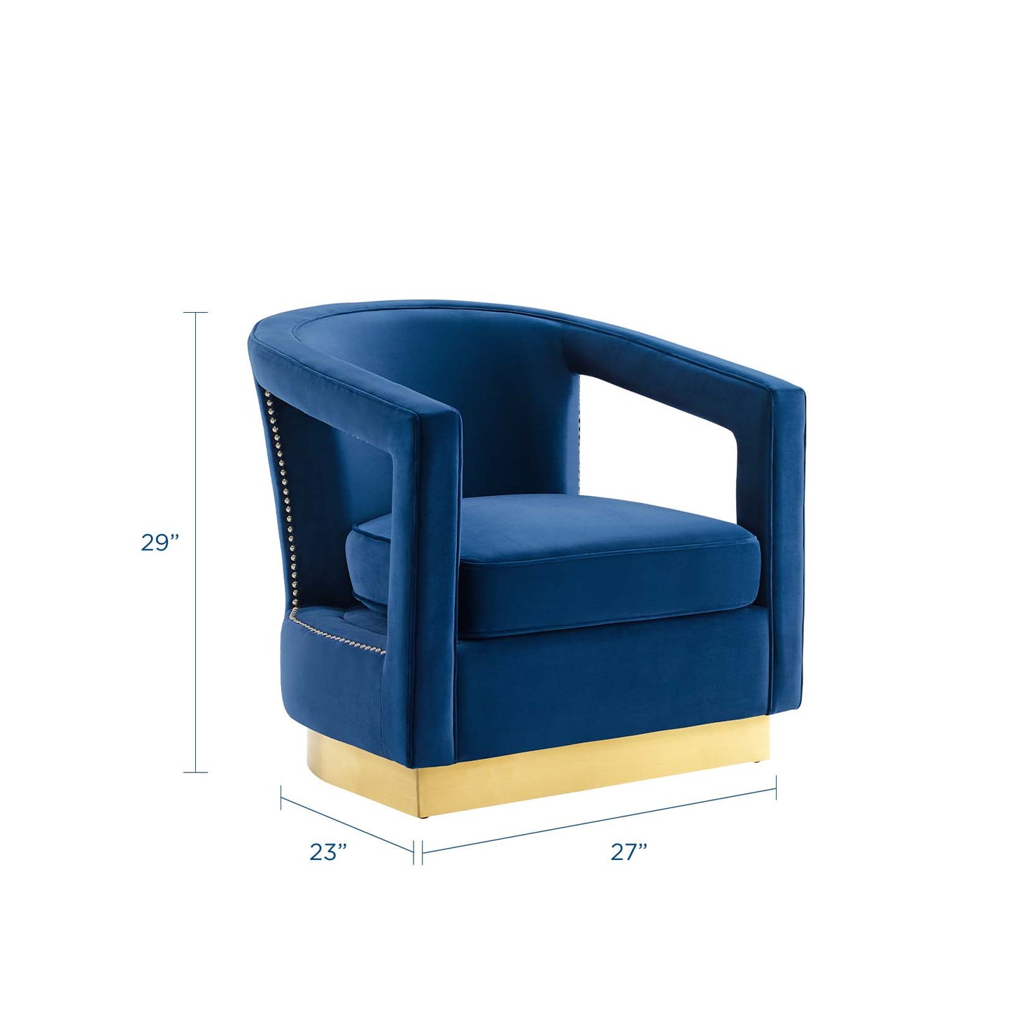 Fauteuil en velours Frolick Performance de Modway