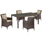 Conduit 5 Piece Outdoor Patio Wicker Rattan Set