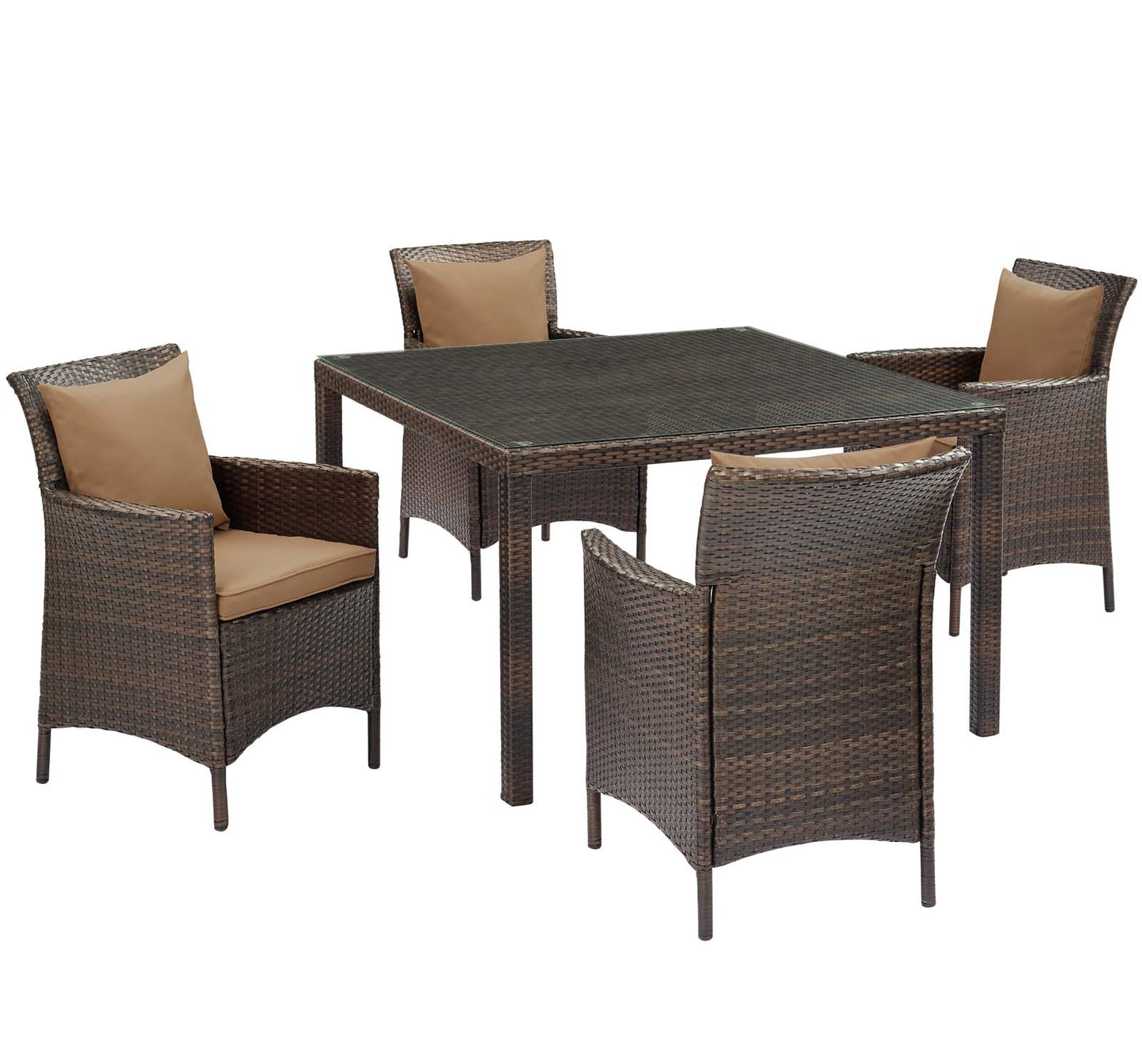 Conduit 5 Piece Outdoor Patio Wicker Rattan Set