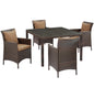 Conduit 5 Piece Outdoor Patio Wicker Rattan Set