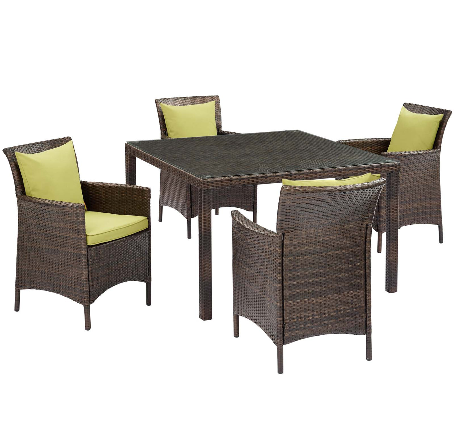 Conduit 5 Piece Outdoor Patio Wicker Rattan Set