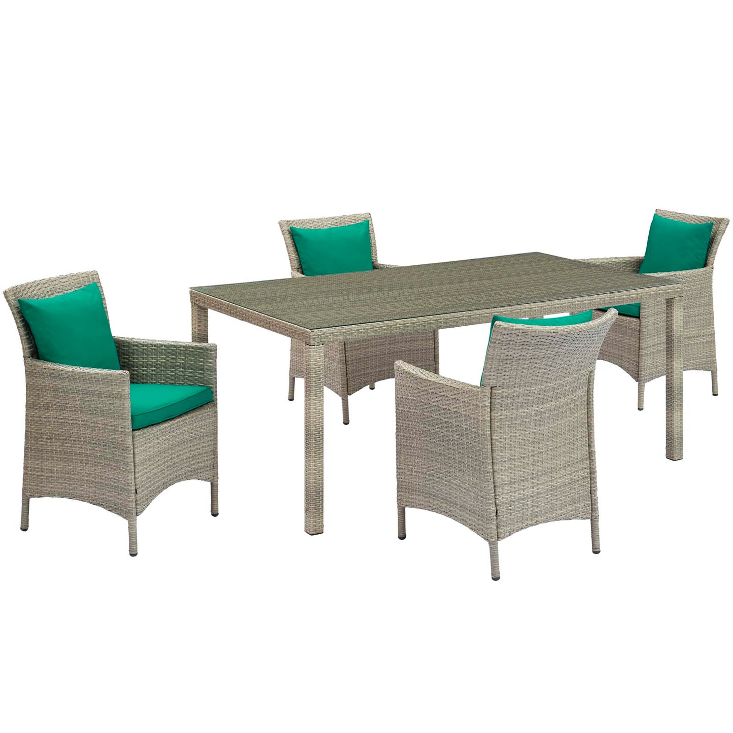 Conduit 5 Piece Outdoor Patio Wicker Rattan Dining Set