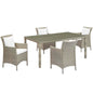 Conduit 5 Piece Outdoor Patio Wicker Rattan Dining Set