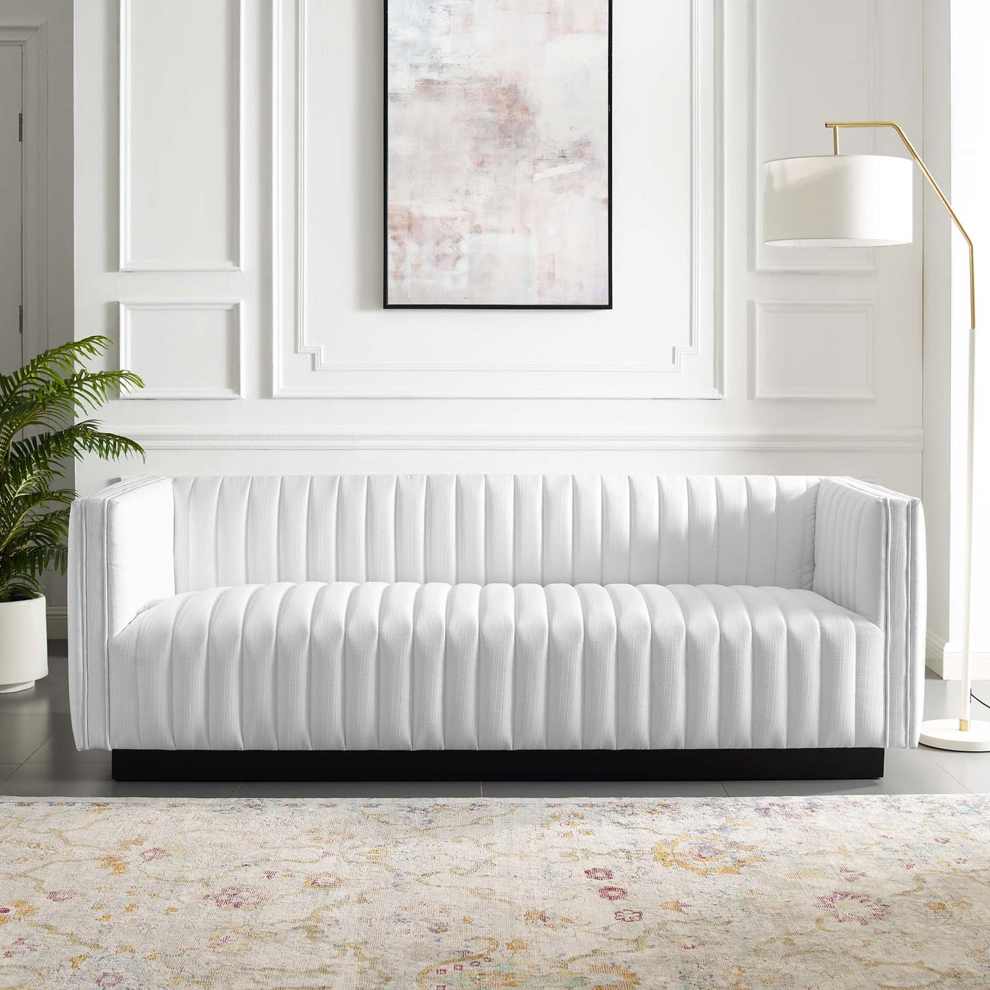 Conjure Tufted Upholstered Fabric Sofa