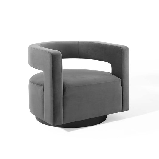 Spin Cutaway Performance Velvet Swivel Armchair