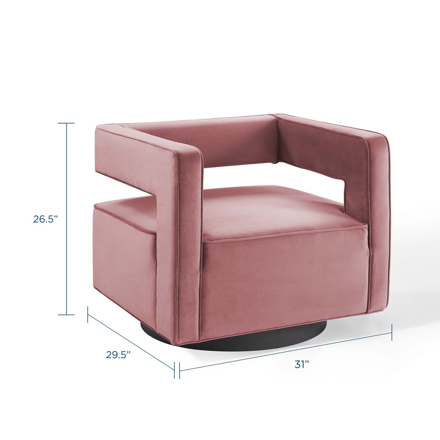 Booth Performance Velvet Performance Velvet Swivel Armchair