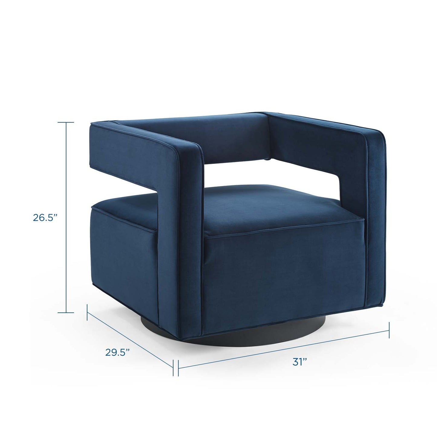 Booth Performance Velvet Performance Velvet Swivel Armchair