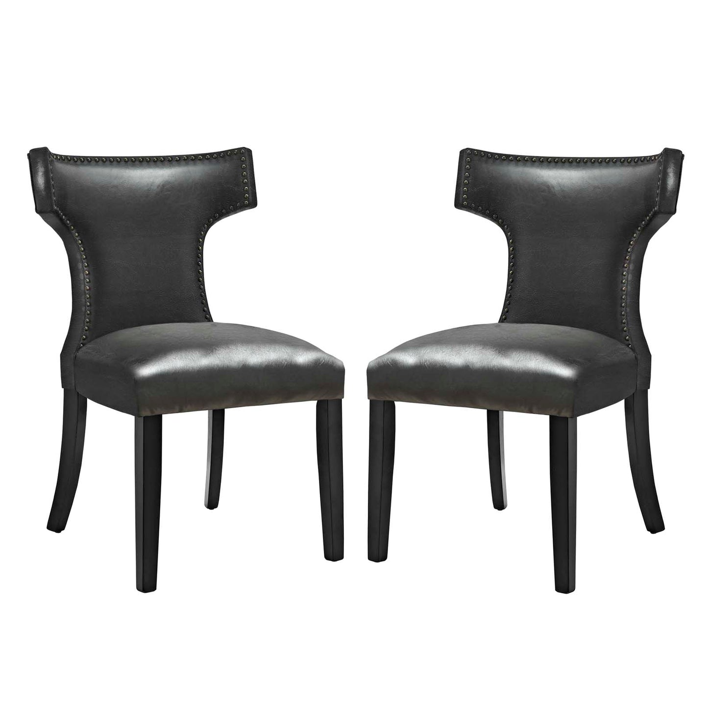 Curve Vinyl Dining Chair Set of 2