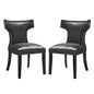 Curve Vinyl Dining Chair Set of 2