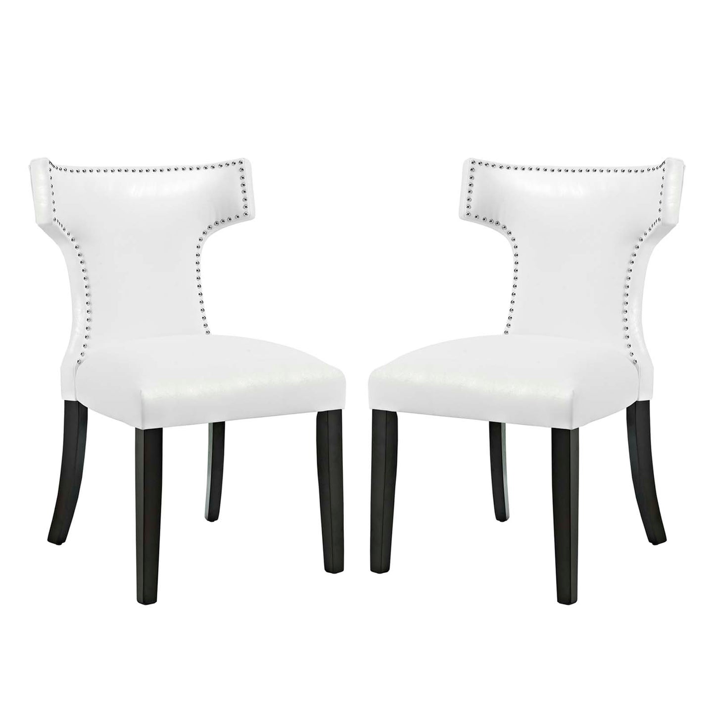 Curve Vinyl Dining Chair Set of 2