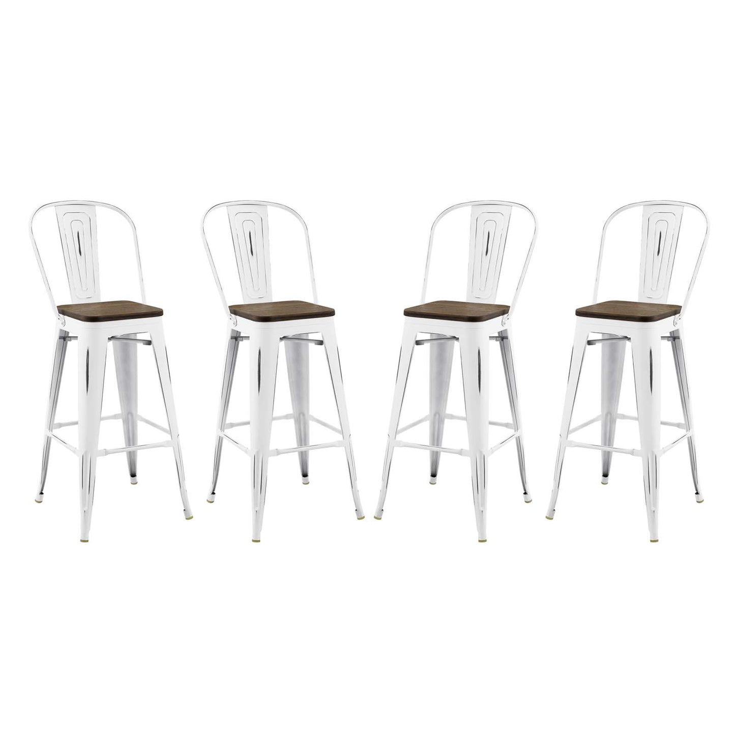 Lot de 4 tabourets de bar en métal Promenade par Modway