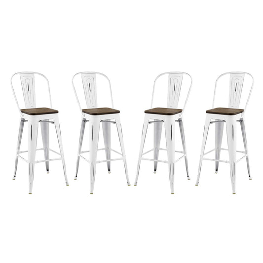 Lot de 4 tabourets de bar en métal Promenade par Modway