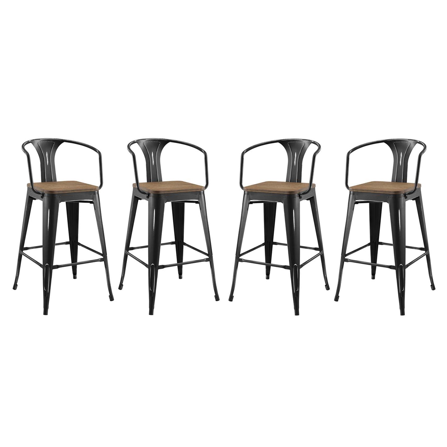 Lot de 4 tabourets de bar Promenade par Modway