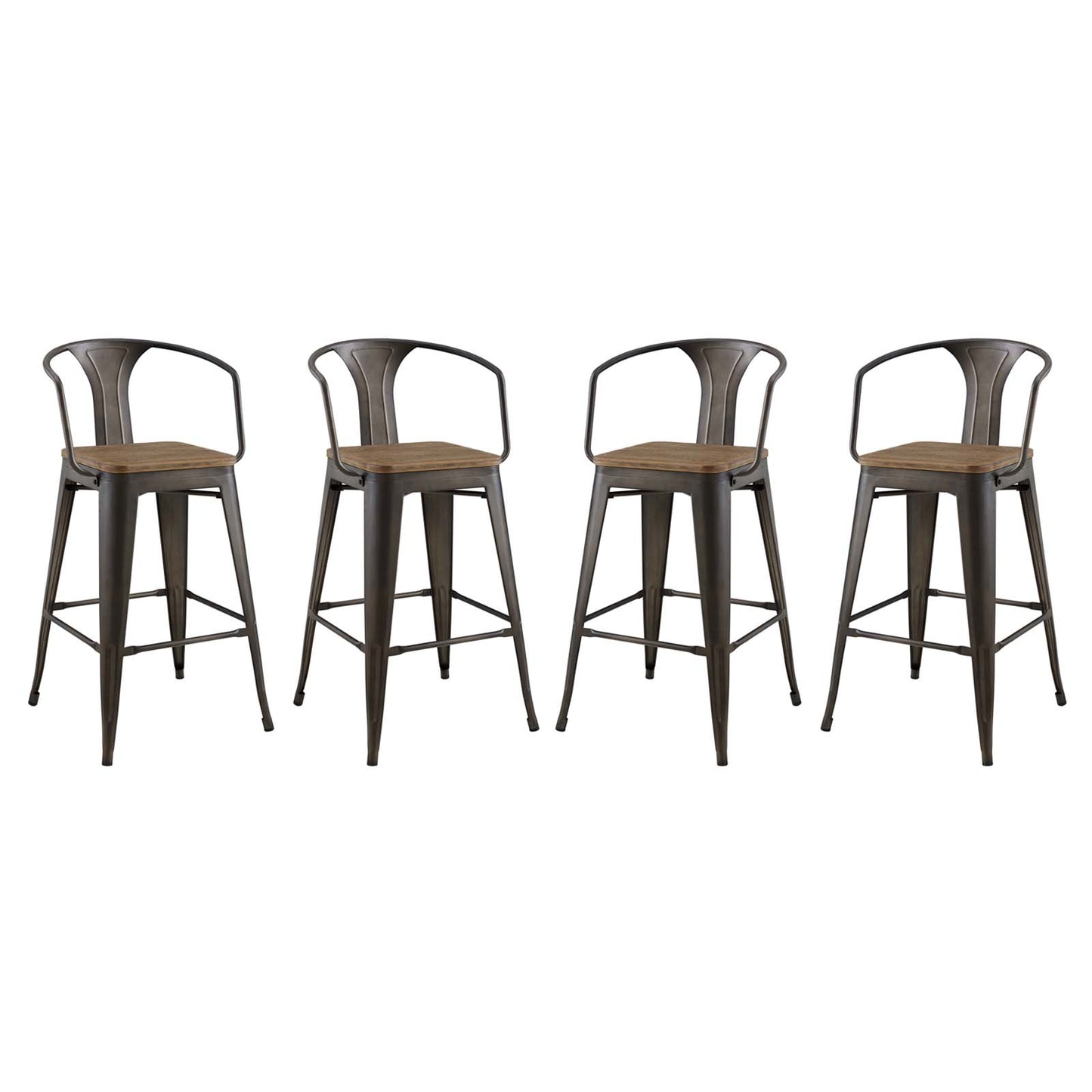 Lot de 4 tabourets de bar Promenade par Modway