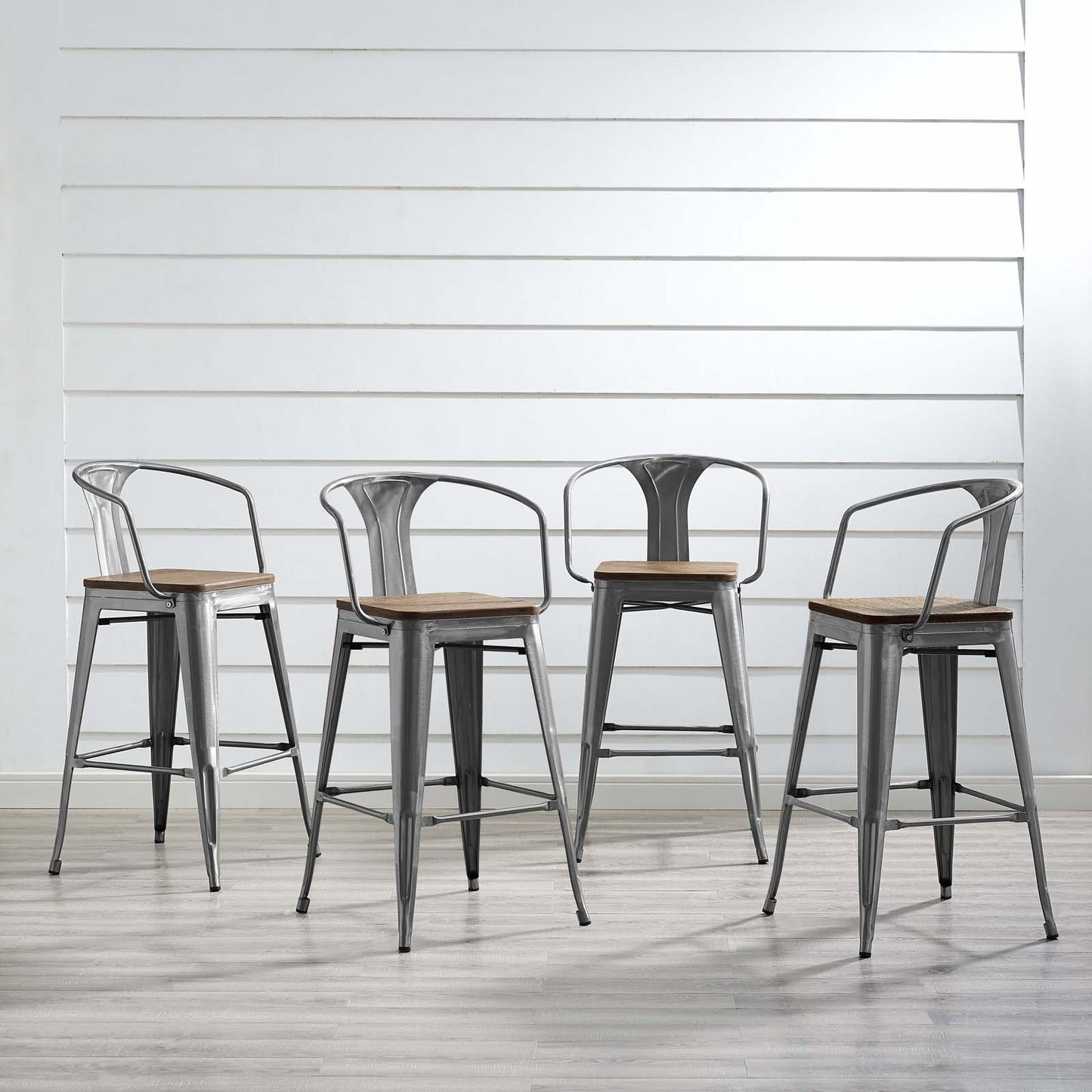 Lot de 4 tabourets de bar Promenade par Modway