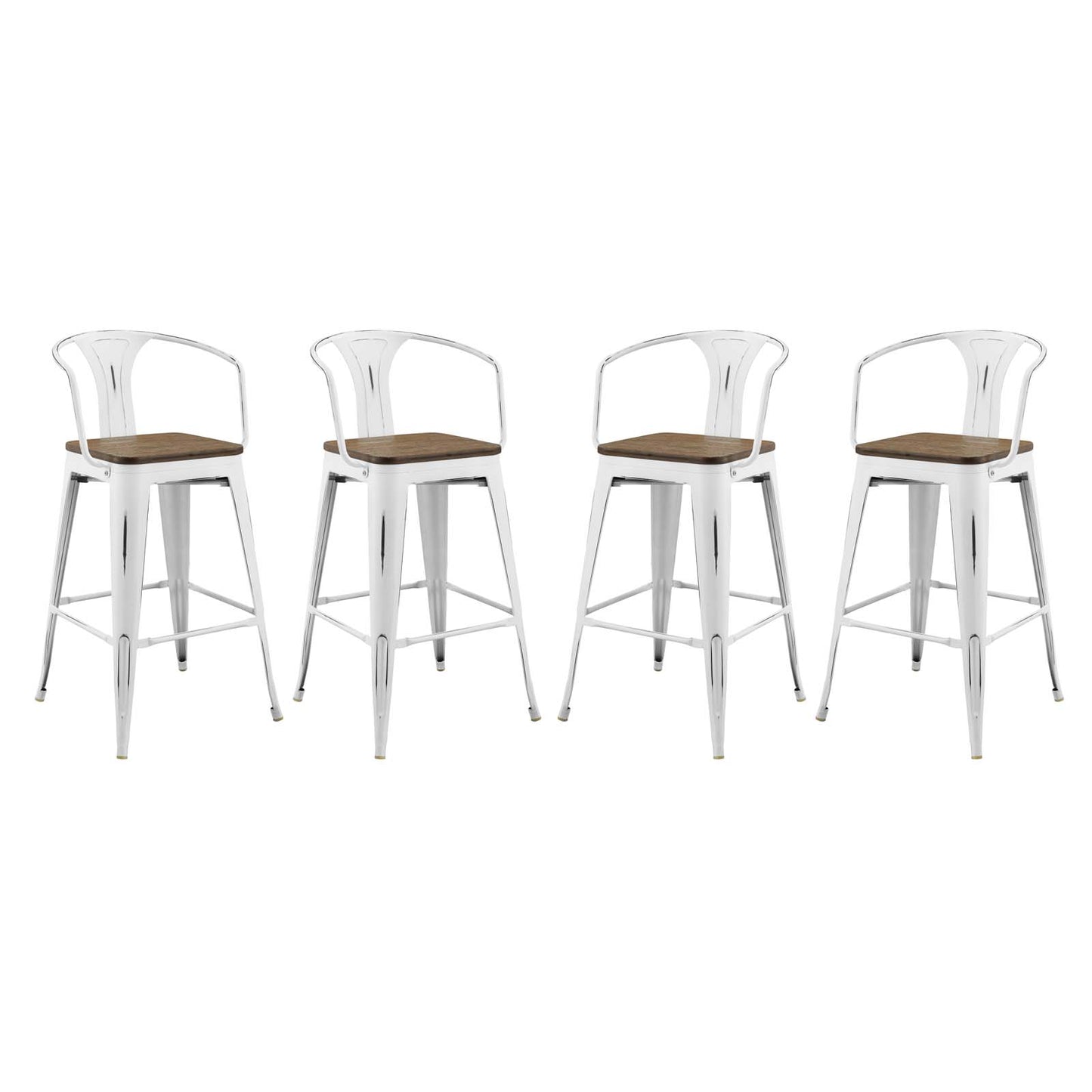 Lot de 4 tabourets de bar Promenade par Modway