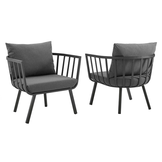 Juego de 2 sillones de aluminio para exteriores Riverside de Modway