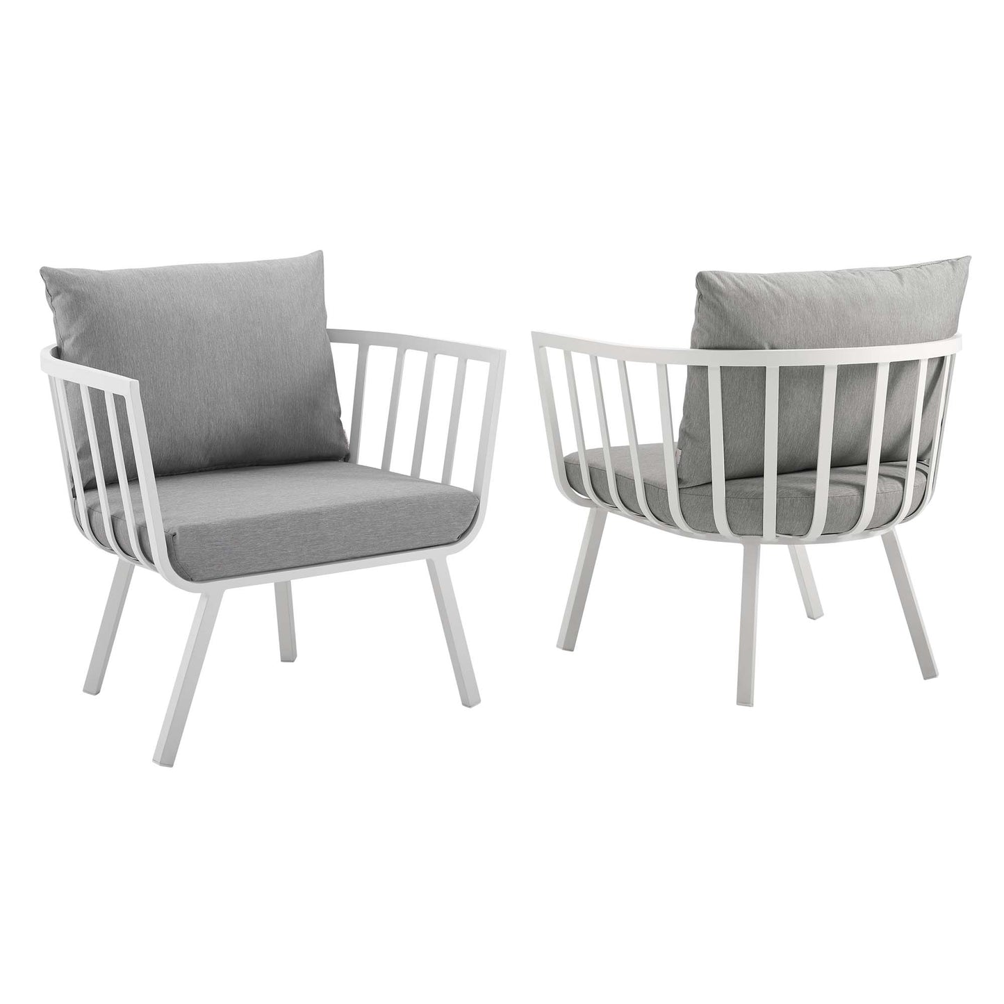 Juego de 2 sillones de aluminio para exteriores Riverside de Modway