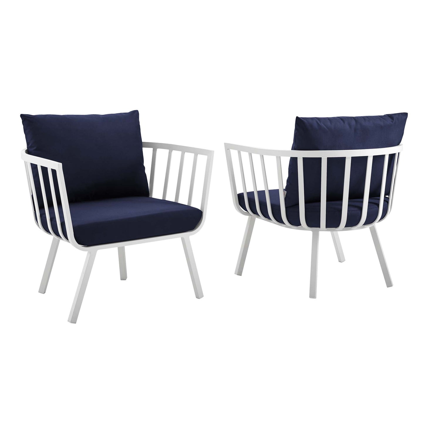 Juego de 2 sillones de aluminio para exteriores Riverside de Modway