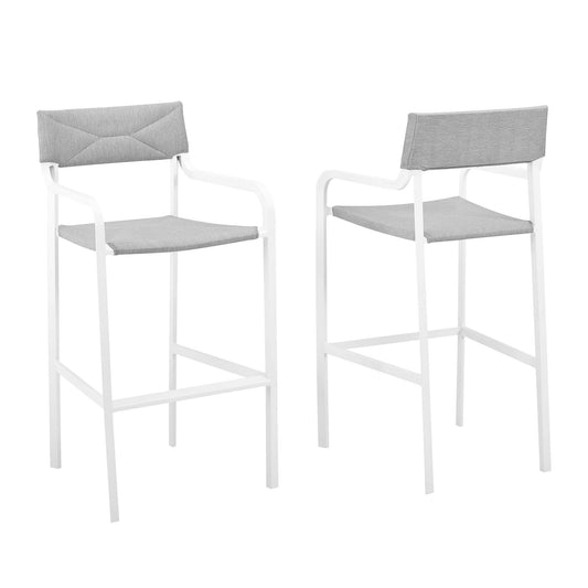 Raleigh Outdoor Patio Aluminum Bar Stool Set of 2