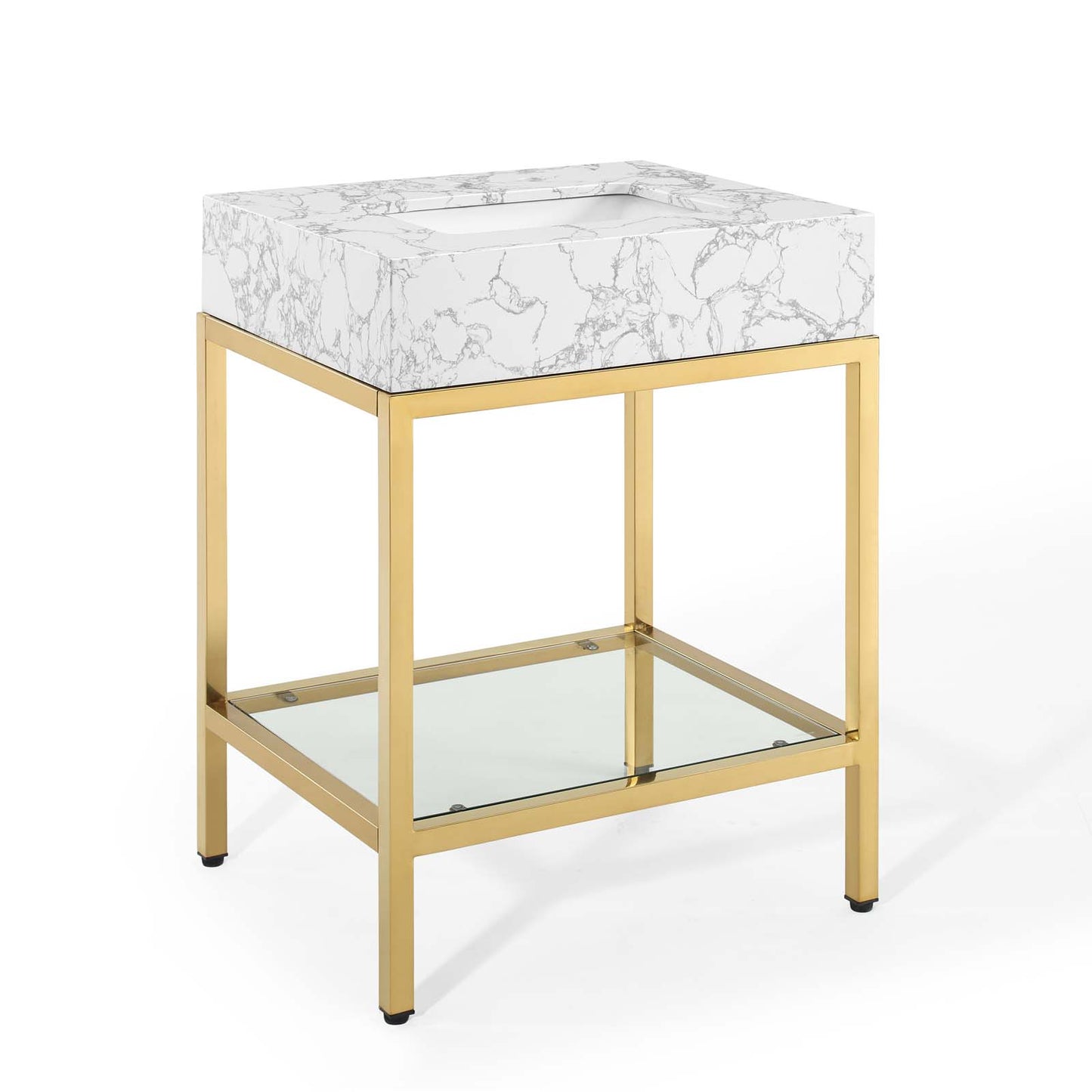 Kingsley 26" Gold Stainless Steel Bathroom Vanity