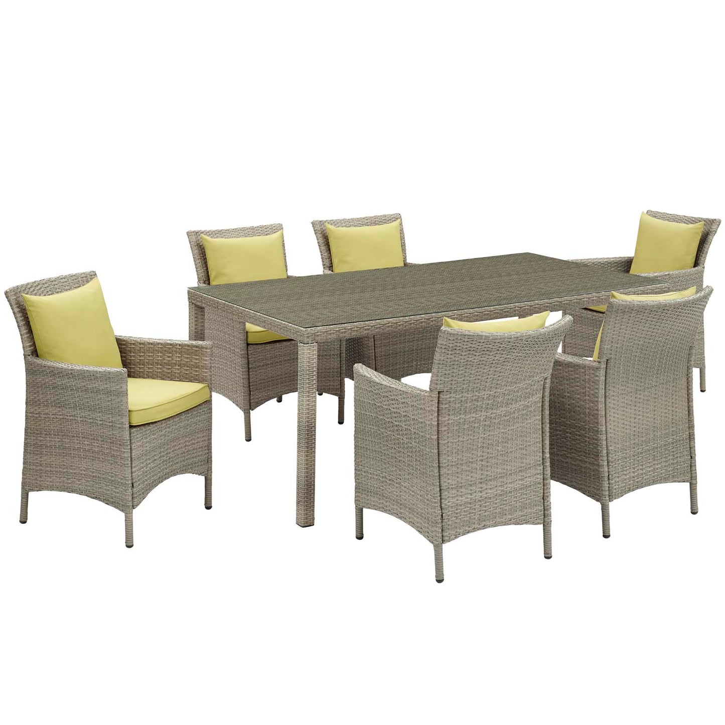 Conduit 7 Piece Outdoor Patio Wicker Rattan Dining Set