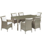 Conduit 7 Piece Outdoor Patio Wicker Rattan Dining Set